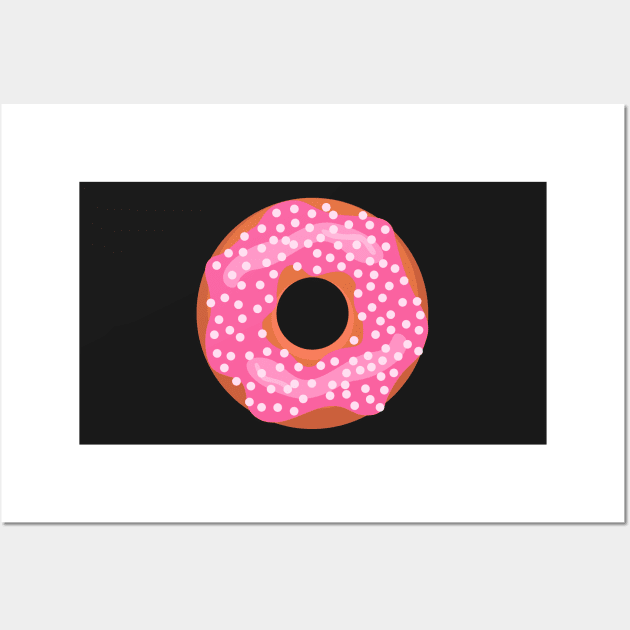 Pink Donut with sprinkles Wall Art by MickeyEdwards